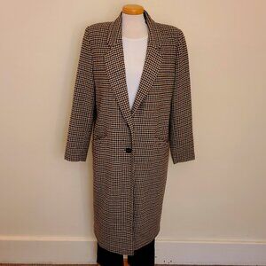 Primark Long Herringbone Lapel Coat - Size 10